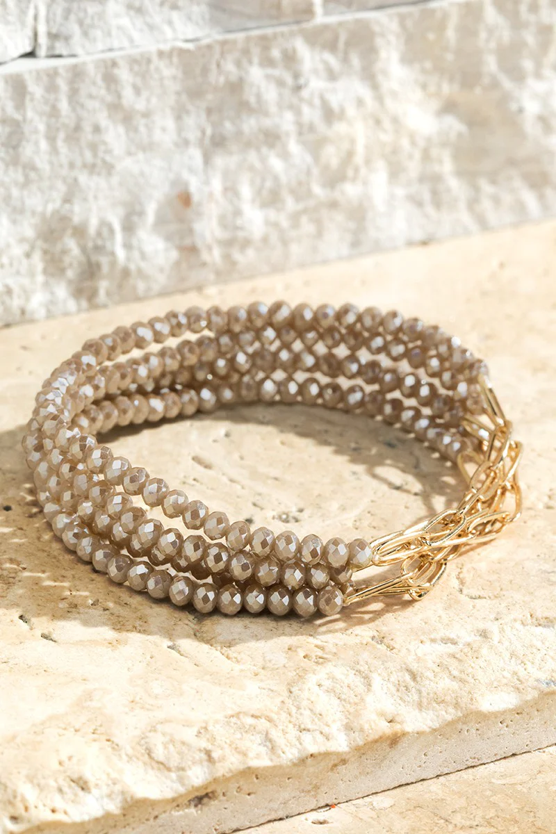 5 Strand Glass & Chain Bracelet - Image 3