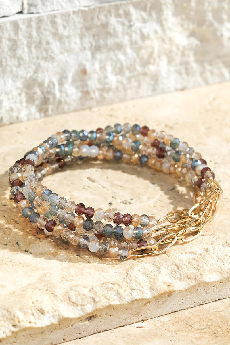 5 Strand Glass & Chain Bracelet - Image 5