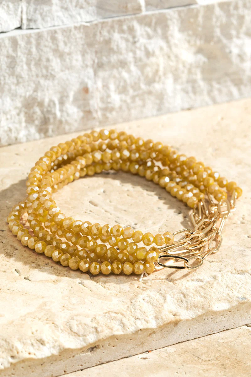 5 Strand Glass & Chain Bracelet - Image 6