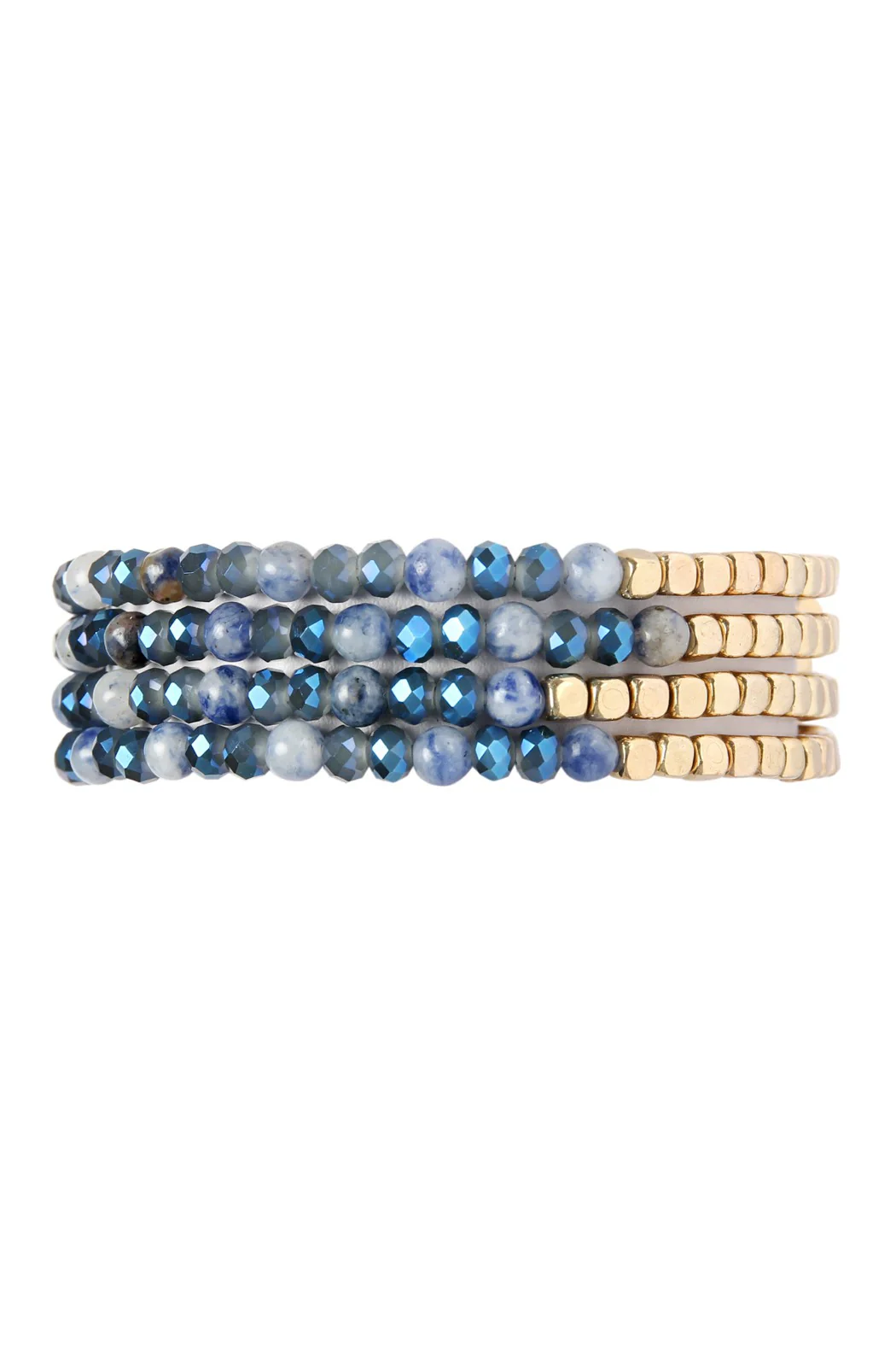 Brass Stone Glass Four Set Beads Bracelet - Image 9
