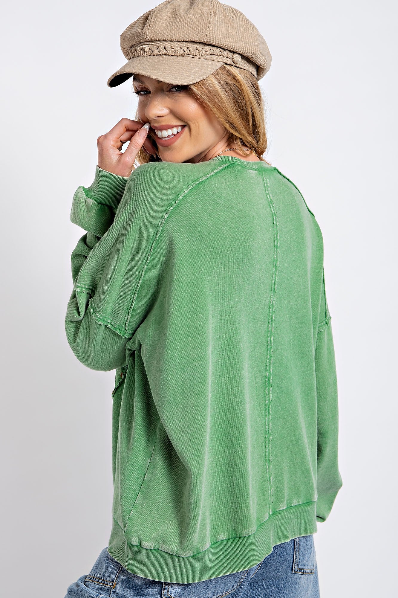 Easel Peace Sign Mineral Washed Sweatshirt - Image 6