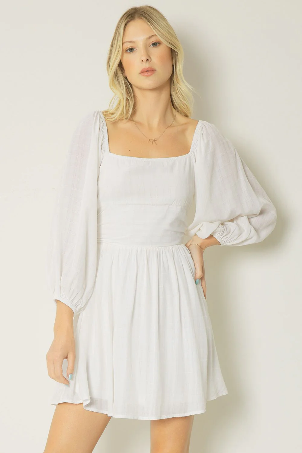 Entro Square Neck Cut Out Detail Self Tie Closure Dress - Image 3