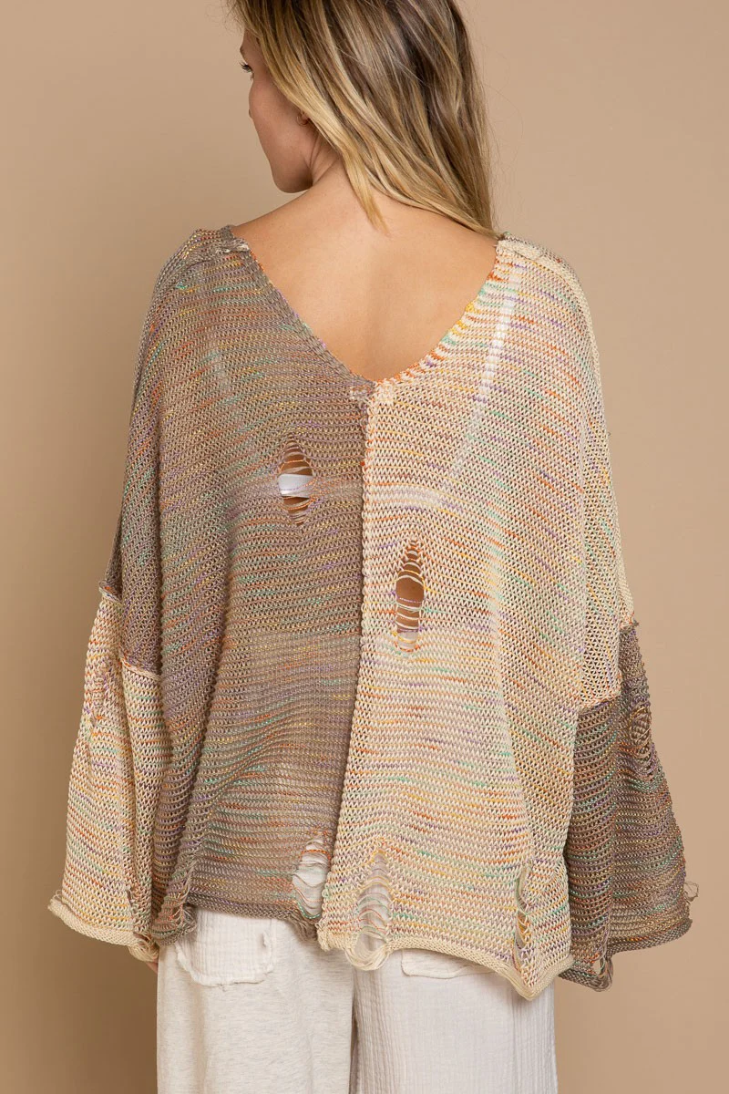 POL Glitter Multi Thread Distressed Top - Image 3