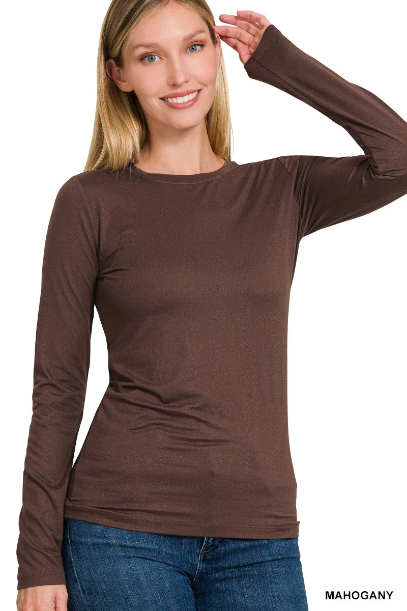 Zenana Brushed Microfiber Long Sleeve Tee - Image 13
