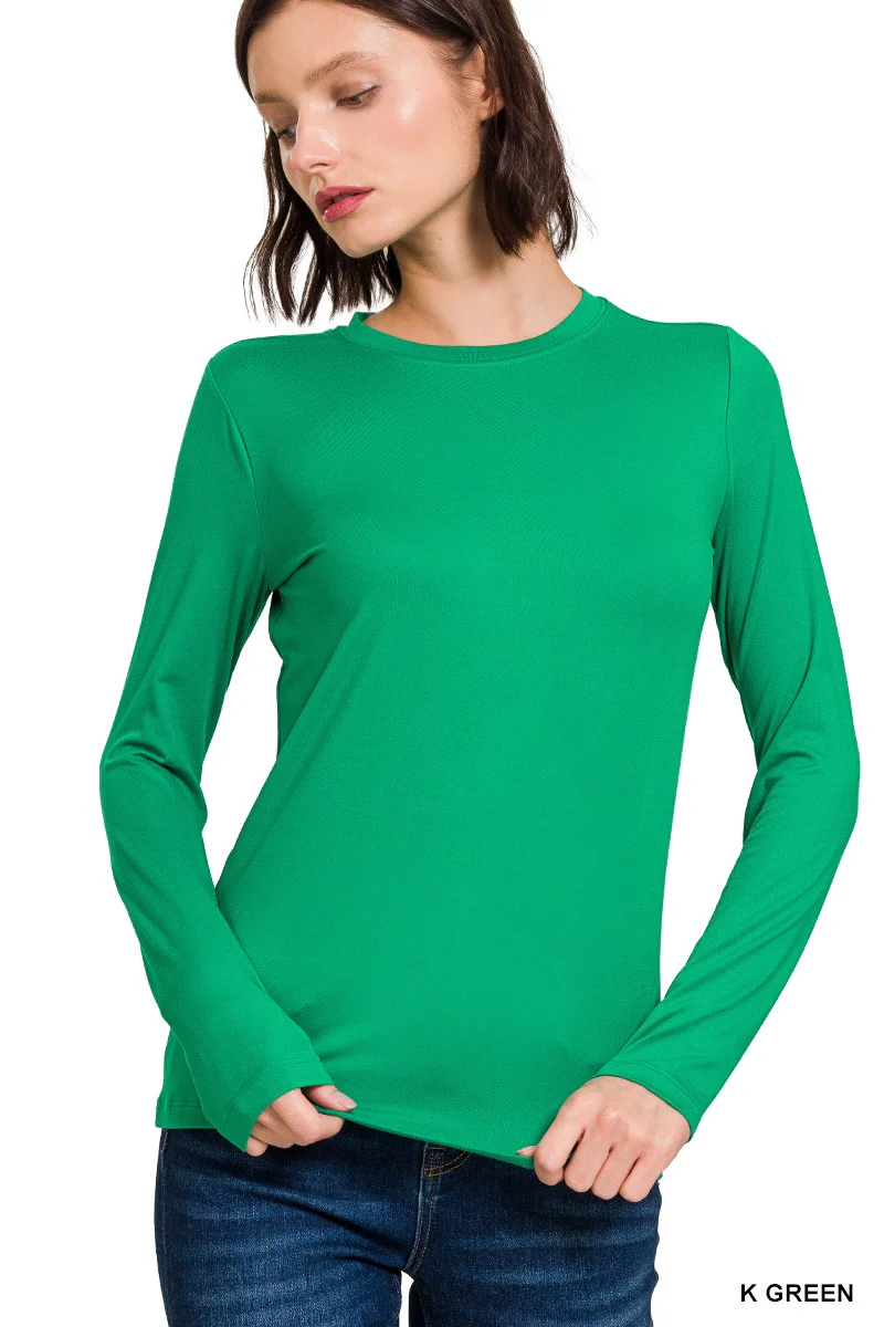 Zenana Brushed Microfiber Long Sleeve Tee - Image 16
