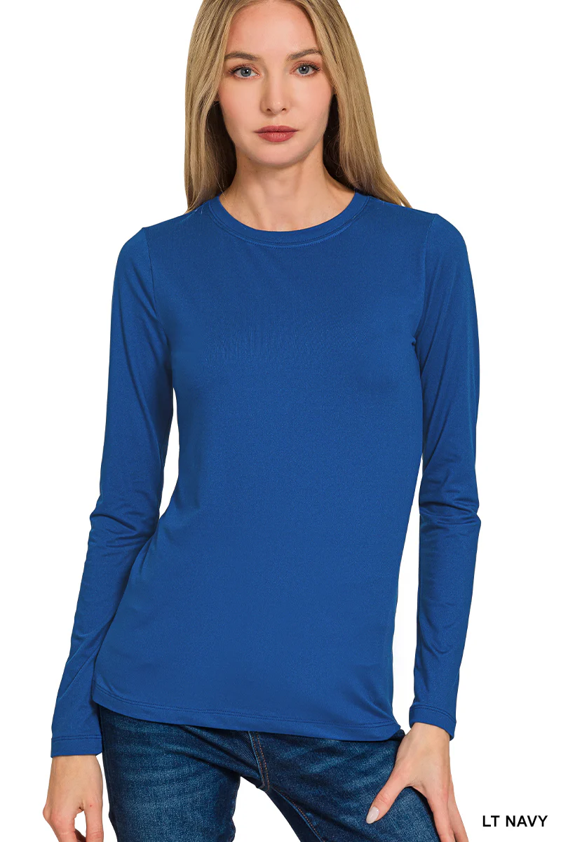 Zenana Brushed Microfiber Long Sleeve Tee - Image 23