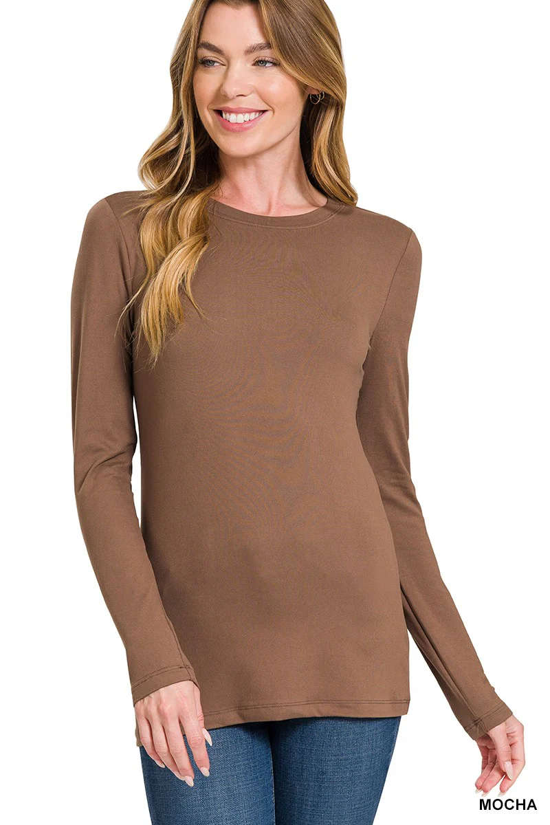Zenana Brushed Microfiber Long Sleeve Tee - Image 7