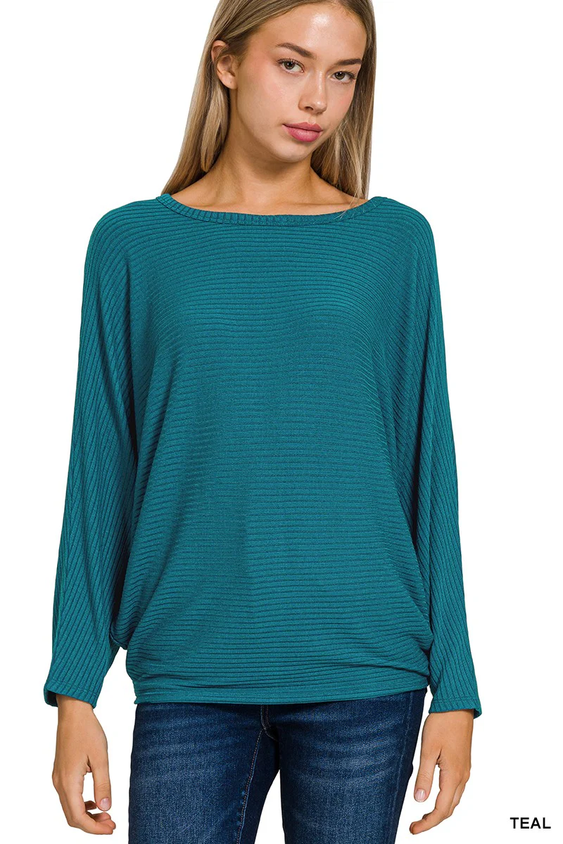 Zenana Ribbed batwing Sweater - Image 10