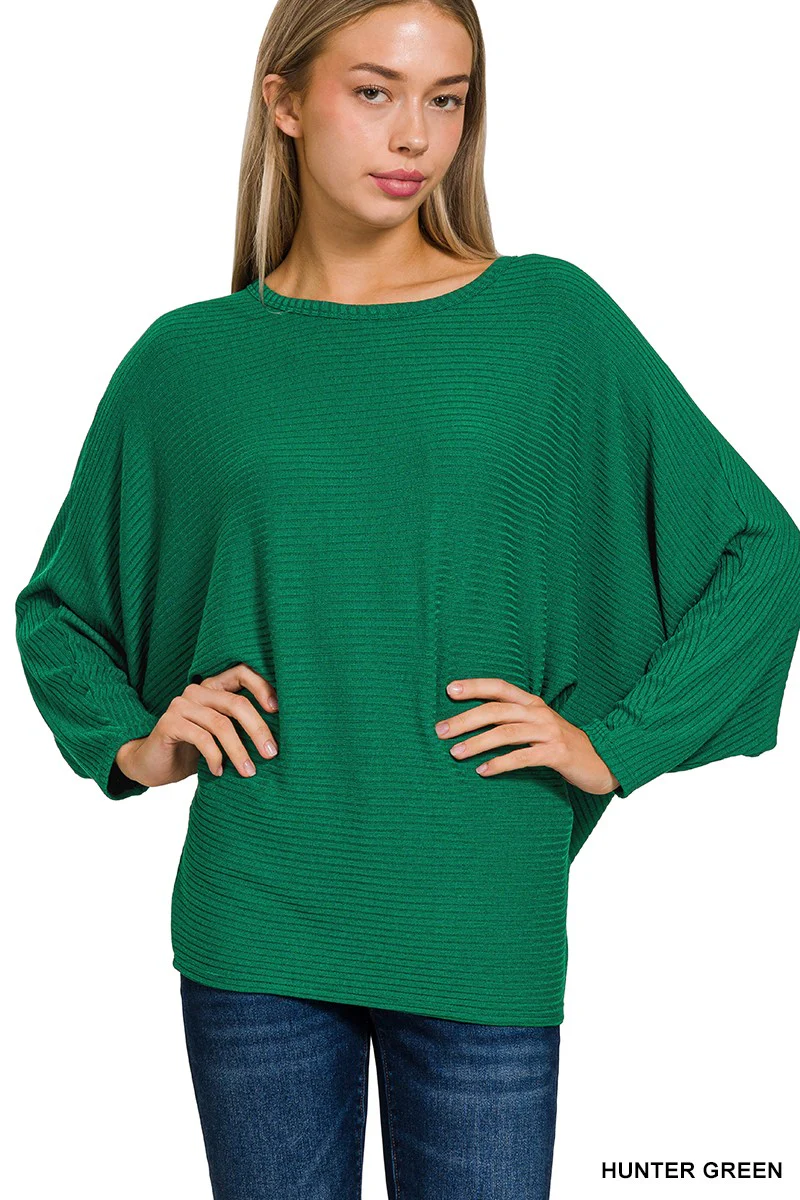 Zenana Ribbed batwing Sweater - Image 12