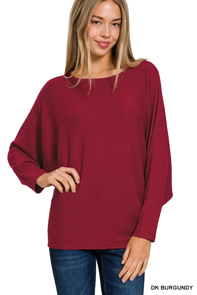 Zenana Ribbed batwing Sweater - Image 13