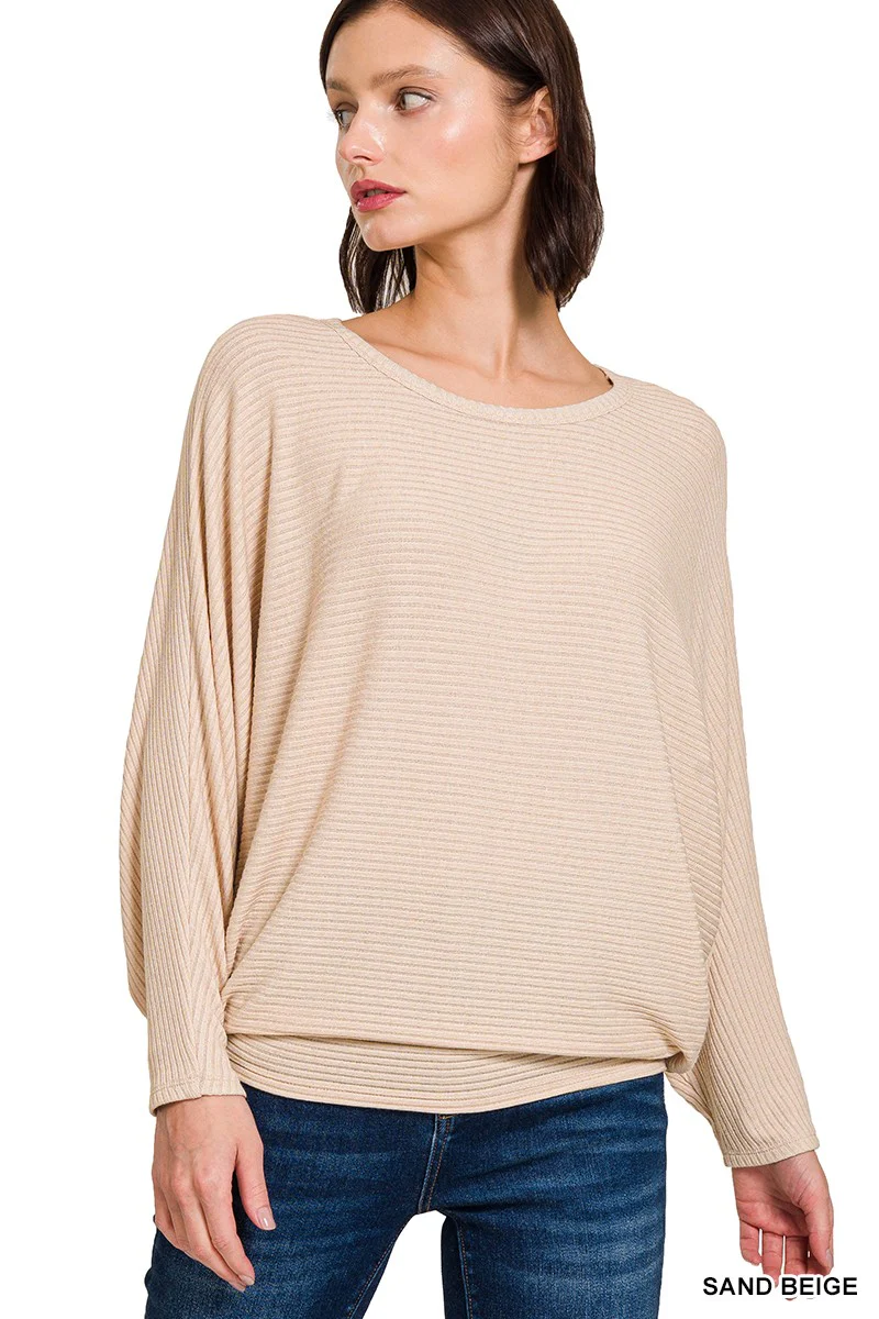 Zenana Ribbed batwing Sweater - Image 5