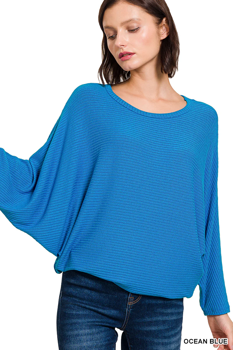 Zenana Ribbed Batwing Sweater (Plus Size) - Image 10