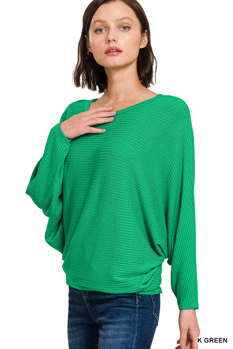 Zenana Ribbed Batwing Sweater (Plus Size) - Image 12