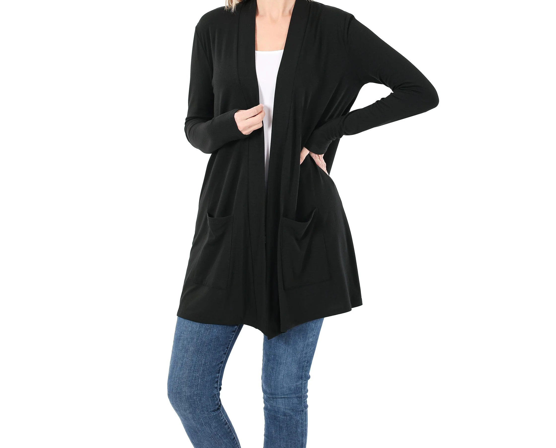 Zenana Slouchy Pocket Open Cardigan - Image 3