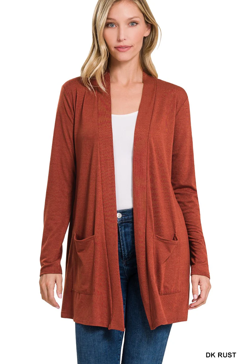 Zenana Slouchy Pocket Open Cardigan - Image 7
